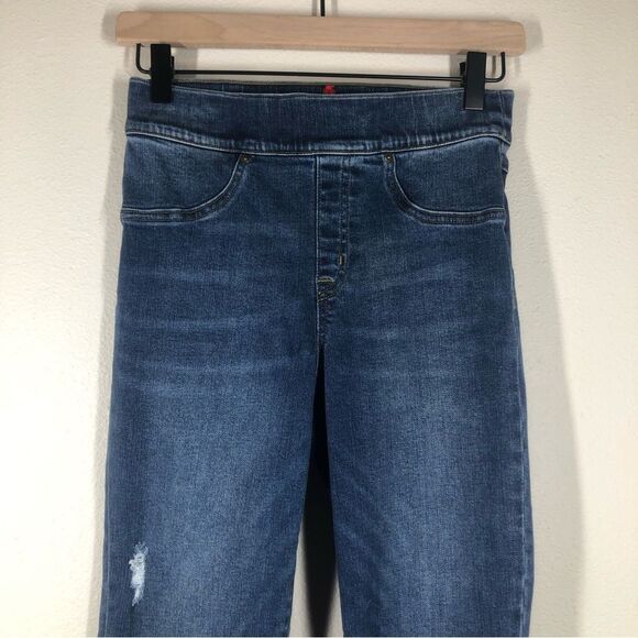 SPANX Distressed Ankle Skinny Leg Jeans Jeggings Raw Hem Small - Picture 2 of 8